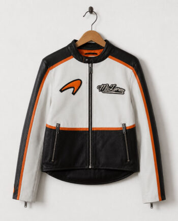 Reiss McLaren F1 Leather Biker Jacket