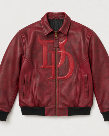 Daredevil Red Leather Bomber Jacket