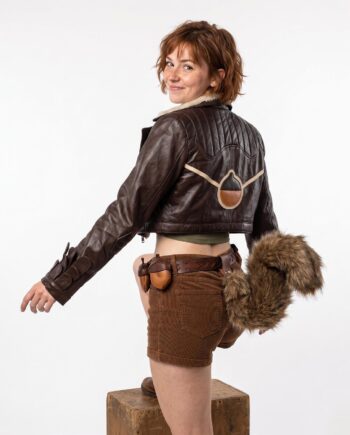 Rivals Squirrel Girl Cropped Brown Fur Collar Cosplay Costume Jacket