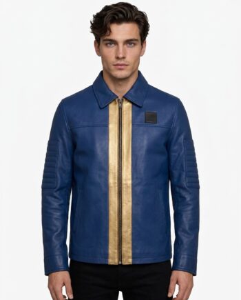 Vault Dweller 76 Fallout Blue Leather Jacket