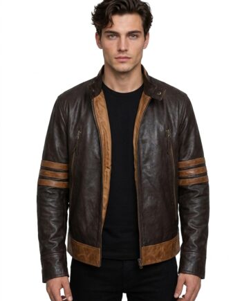 Wolverine X-Men Origins Brown Leather Jacket Hugh Jackman