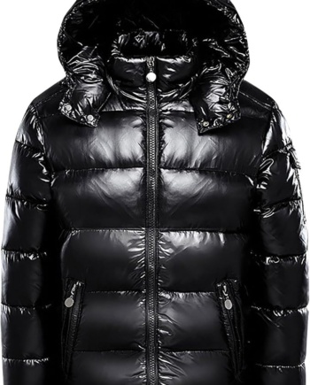 Men’s Hooded Puffer Jacket Stand Collar Quilted Winter Coat