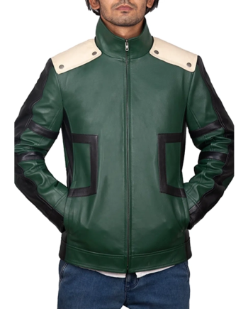 My Hero Academia Deku Green Leather Jacket