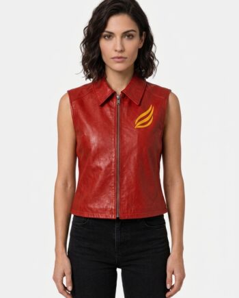 Claire Redfield Inspired Red Leather Vest RE Gaming Cosplay