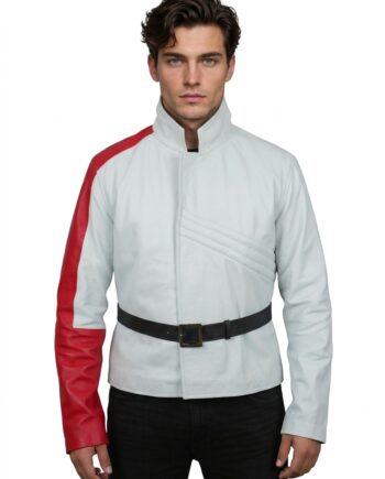 Handmade White Leather UF-16 Inspector Jacket HD2 Cosplay Coat