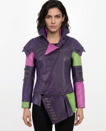 Handmade Descendants Mal's Purple Leather Jacket Halloween Costume