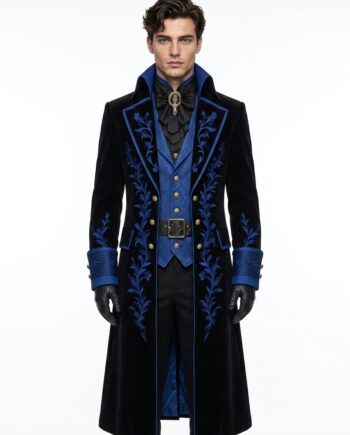 Men's Gothic Victorian Tailcoat Black Cotton Steampunk Cosplay Coat