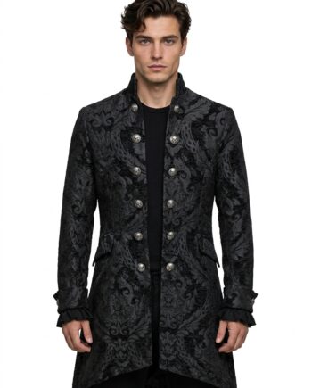 Order of the Dragon Black Tapestry Brocade Frock Coat