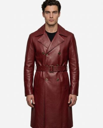 Handmade Full-Grain Leather Long Coat – Gothic Steampunk Trench