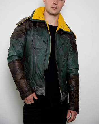Men’s Zane Borderlands Green Leather Jacket