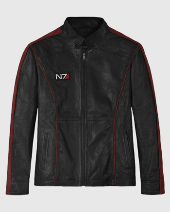 Mass Effect 3 Commander Shepard N7 Black Leather Jacket