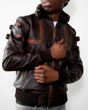 Men’s Junkrat Steampunk Distressed Brown Leather Jacket