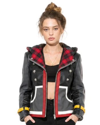 Kingdom Hearts III Sora Black and Red Faux Leather Jacket