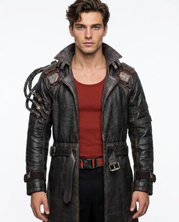 Cyberpunk 2077 Placide Brown Leather Coat