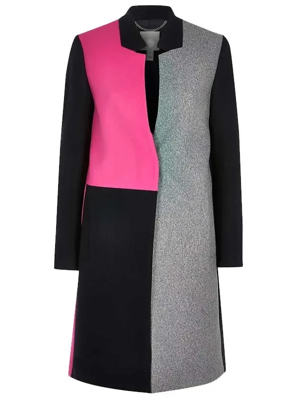 Emily In Paris Emily Cooper Color Block Coat 1 Emily In Paris Emily Cooper Color Block Coat