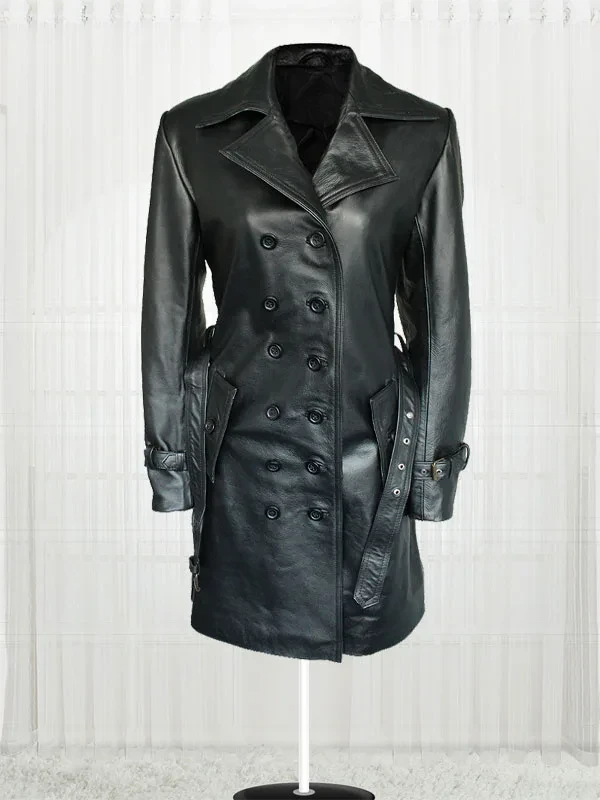 Lauren Pope Black Leather Coat 1 Lauren Pope Black Leather Coat