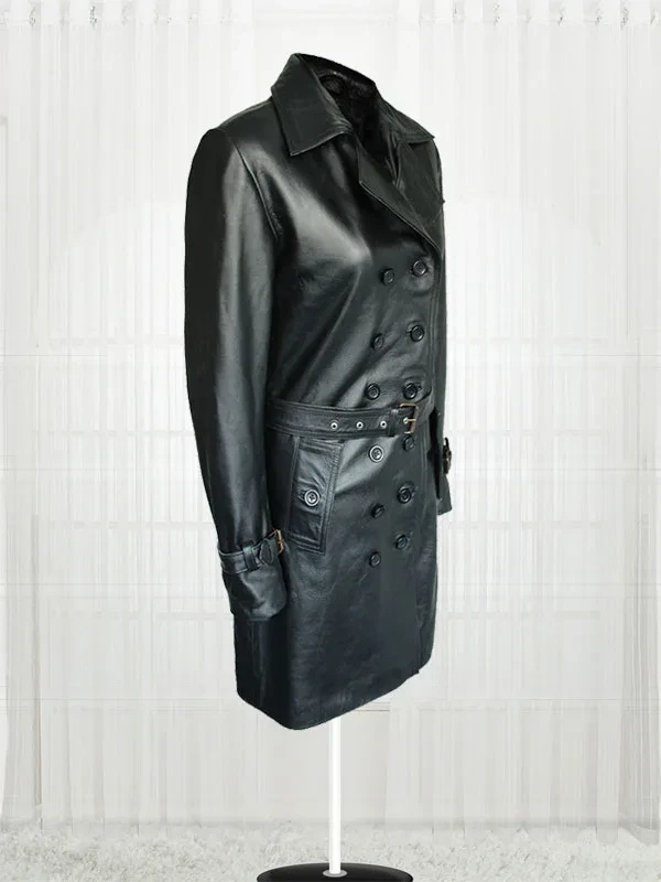 Lauren Pope Black Leather Coat 2 Lauren Pope Black Leather Coat