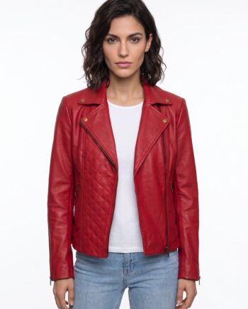 Lily Collins Spiderman 2 Leather Jacket