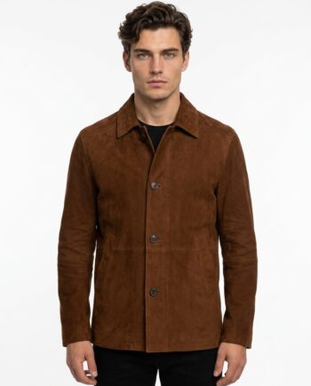 Longmire Sheriff Costume Brown Suede Coat