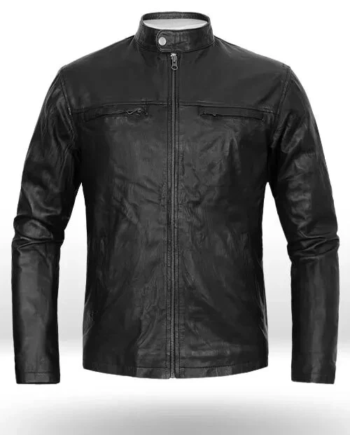 Oblow 17 Again Zac Efron Black Leather Jacket