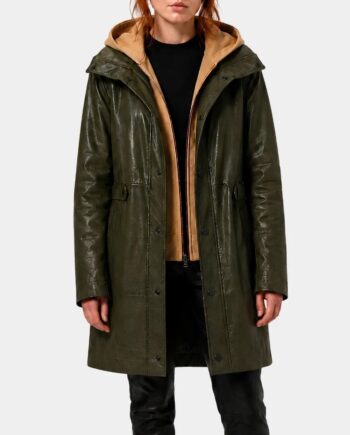 Spiderman BND Sadie Sink Green Leather Coat
