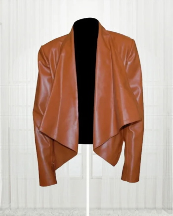 2 Broke Girls Caroline Channing Beth Behrs Brown Leather Jacket