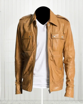 50 Cent Lisardo Brown Leather Jacket