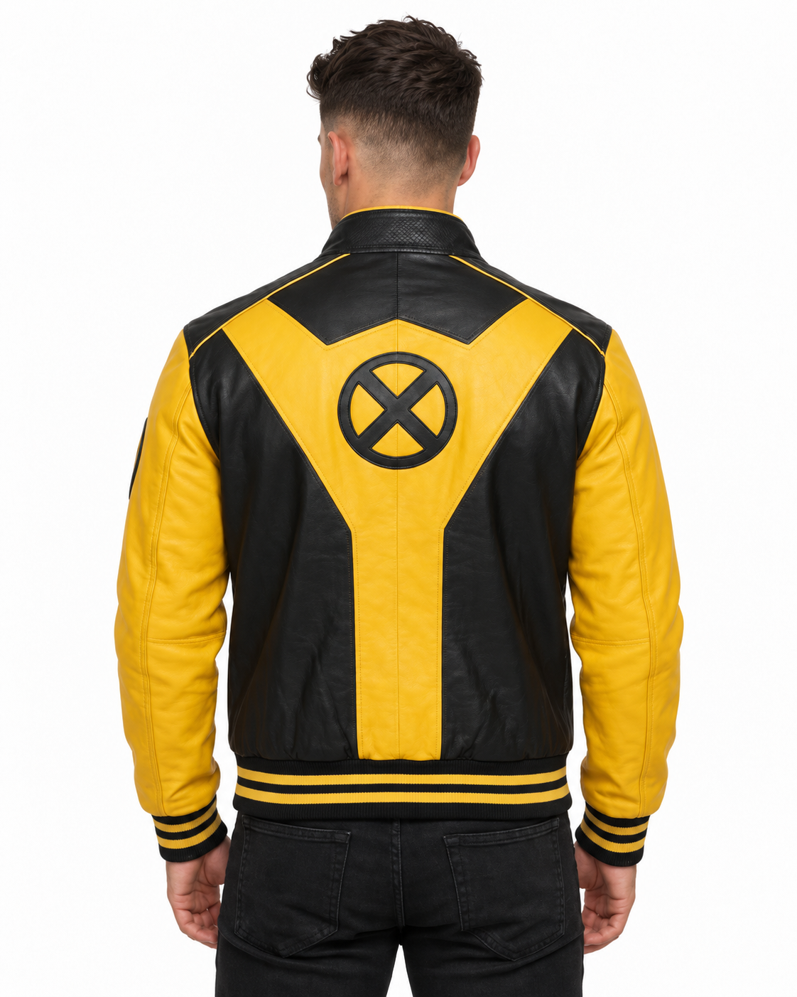 90s Wolve Black Yellow Cosplay Leather Jacket 2 90s Wolve Black Yellow Cosplay Leather Jacket