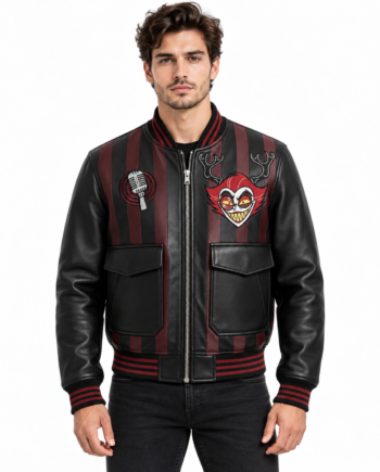 Alastor Hazbin Hotel Black Cosplay Leather Jacket