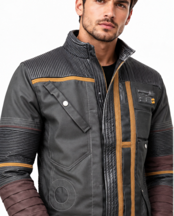 Andor Season 2 Black Distressed Cosplay Leather Jacket