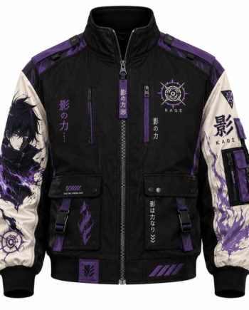 Anime Harajuku Black Techwear Bomber Polyester Jacket