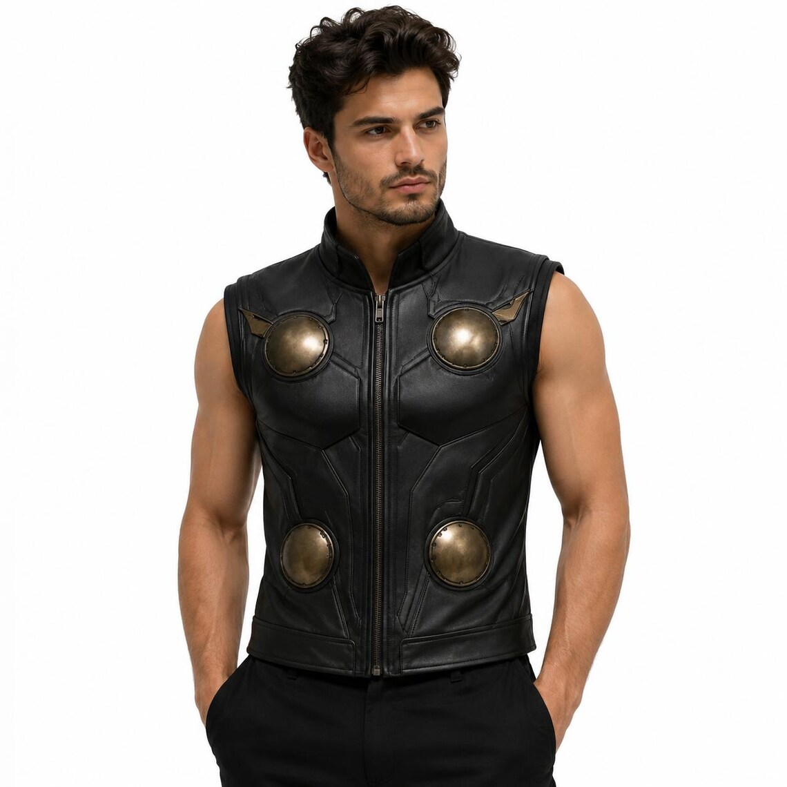 Avengers Doomsday Thor Black Leather Vest 1 Avengers Doomsday Thor Black Leather Vest
