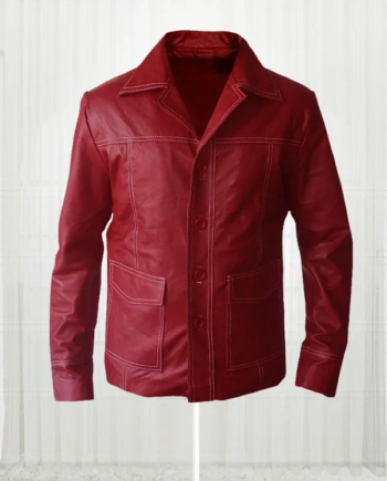 Brad Pitt Fight Club Red Cotton Jacket