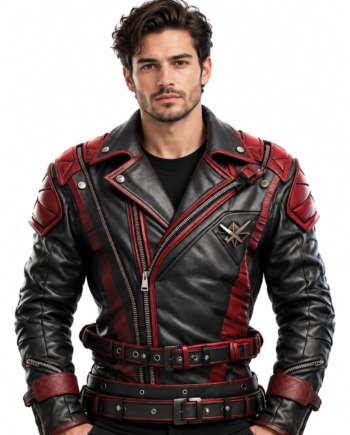 Brando Pirate Black Gothic Biker Leather Jacket