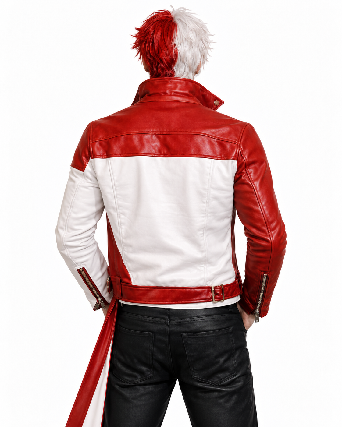 Classic White Anime Style Leather Jacket 3 Classic White Anime Style Leather Jacket