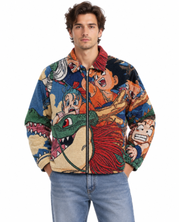 Dragon Ball Goku Blue Tapestry Corduroy Jacket