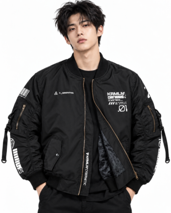 KREMLIN Genesis 1 Black Techwear Bomber Cotton Jacket