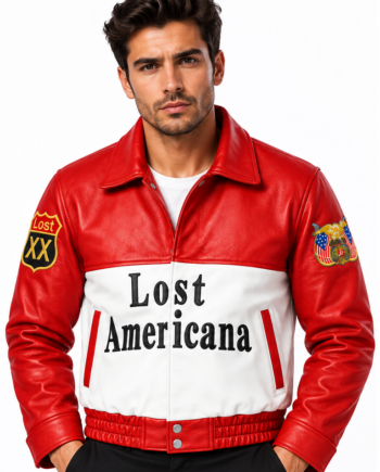 Lost Americana Red Rock Band Varsity Leather Jacket