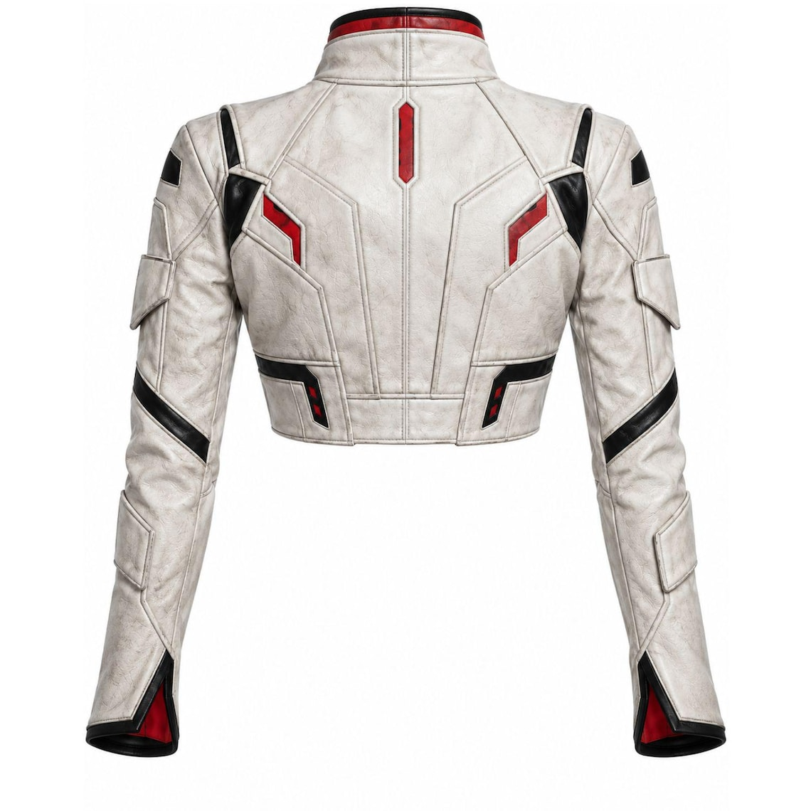 Lucy Cyberpunk Edgerunners White Cropped Leather Jacket 2 Lucy Cyberpunk Edgerunners White Cropped Leather Jacket