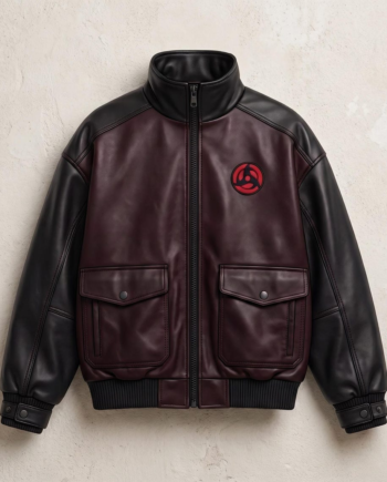 Naruto Sharingan Maroon Streetwear Leather Jacket