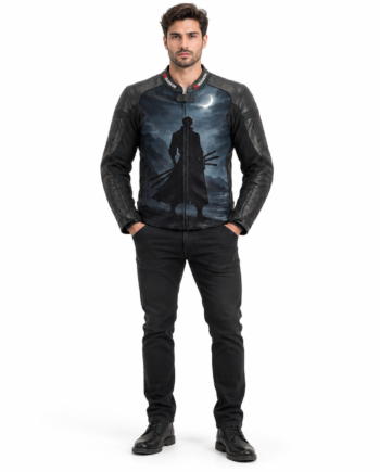 Roronoa Zoro One Piece Black Biker Leather Jacket