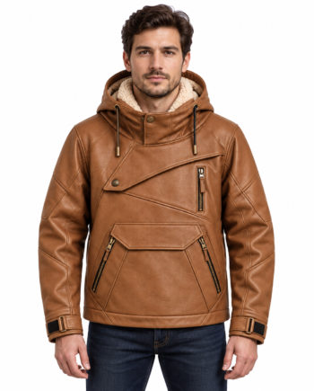 Sherpa Hooded Brown Anorak Jacket