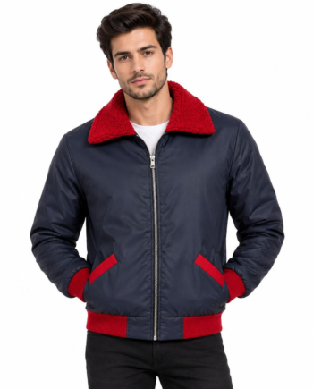 Simpsons Mr Plow Navy Blue Satin Bomber Jacket