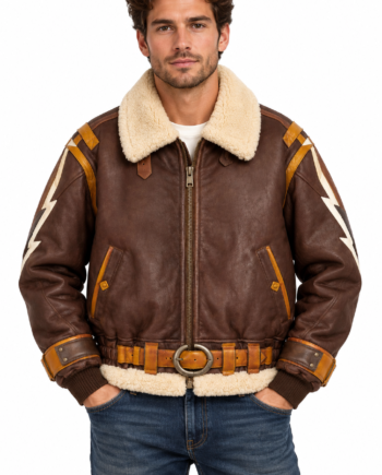 Squirrel Girl Brown Aviator Bomber Leather Jacket