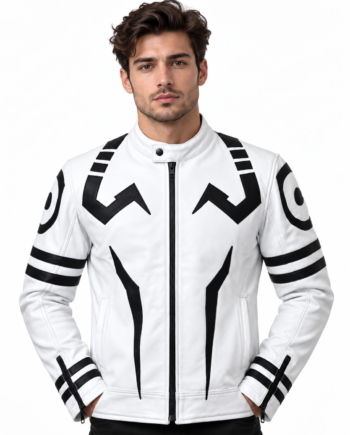 Sukuna Cursed King White Cosplay Leather Jacket