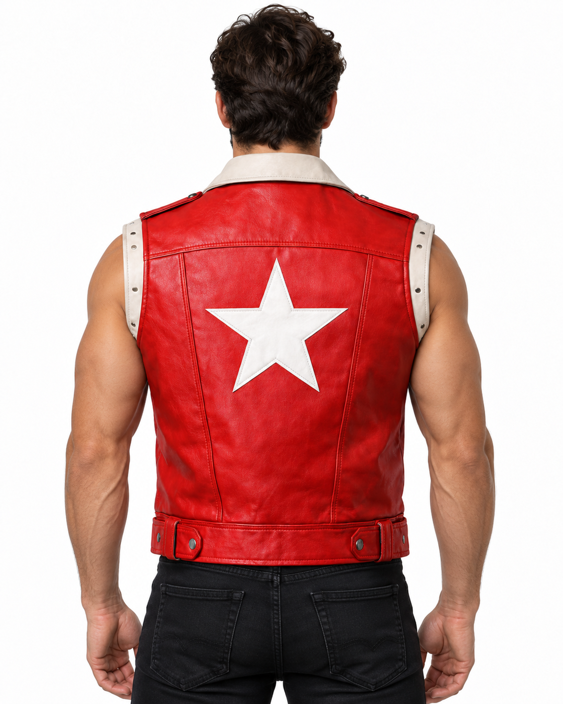 Terry Bogard King of Fighters Red Leather Vest 2 Terry Bogard King of Fighters Red Leather Vest