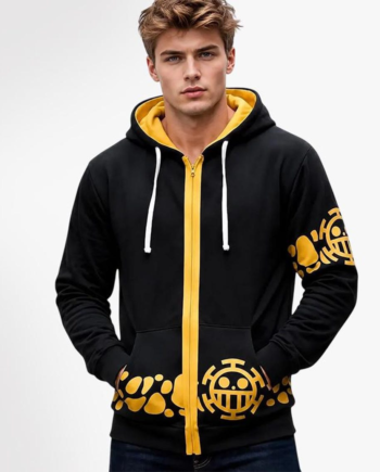 Trafalgar Law Black Gold Cotton Hoodie