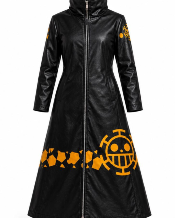 Trafalgar Law One Piece Black Leather Trench Coat