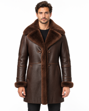 Vintage Brown B3 Aviator Shearling Leather Coat