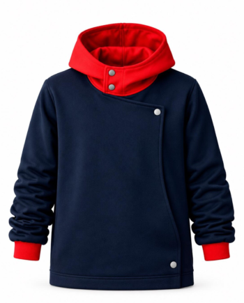 Yuji Itadori Navy Blue Red Oversized Cotton Hoodie